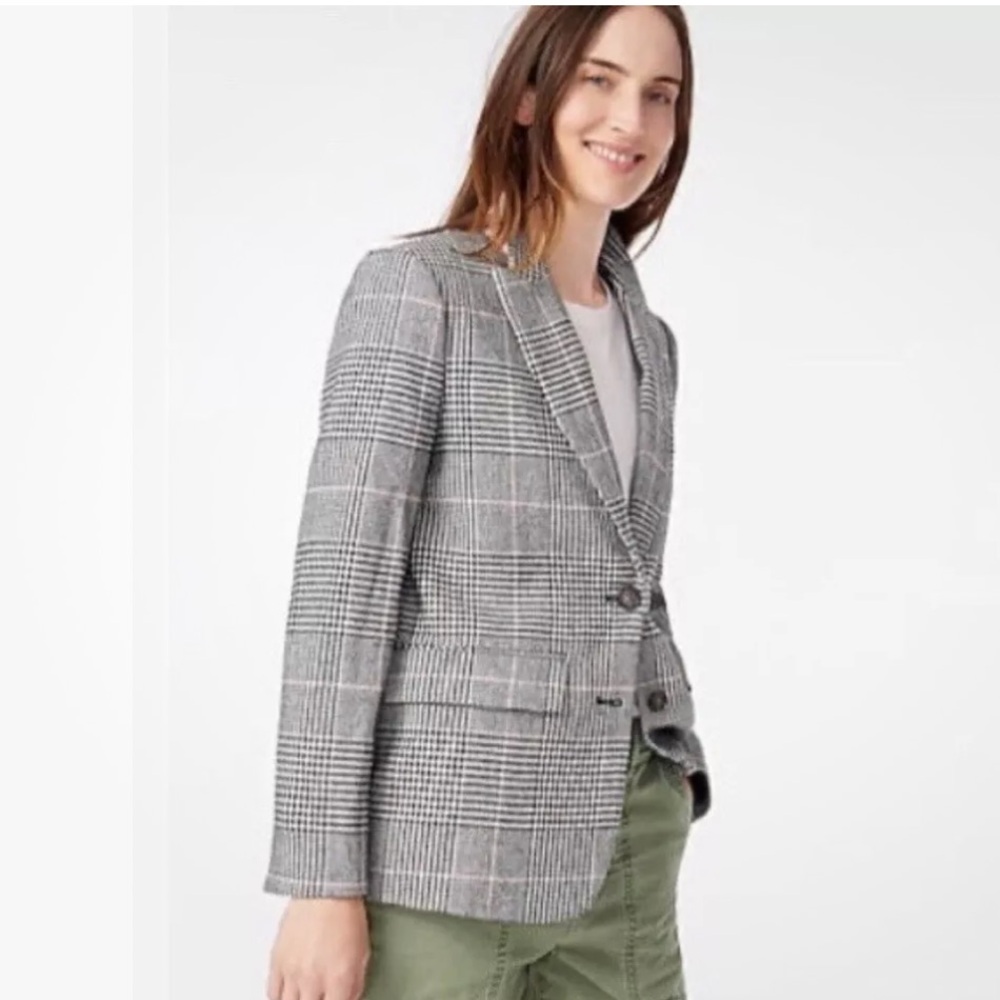 J. Crew Women’s Boyfriend Blazer In Plaid Italian  Wool Size 4